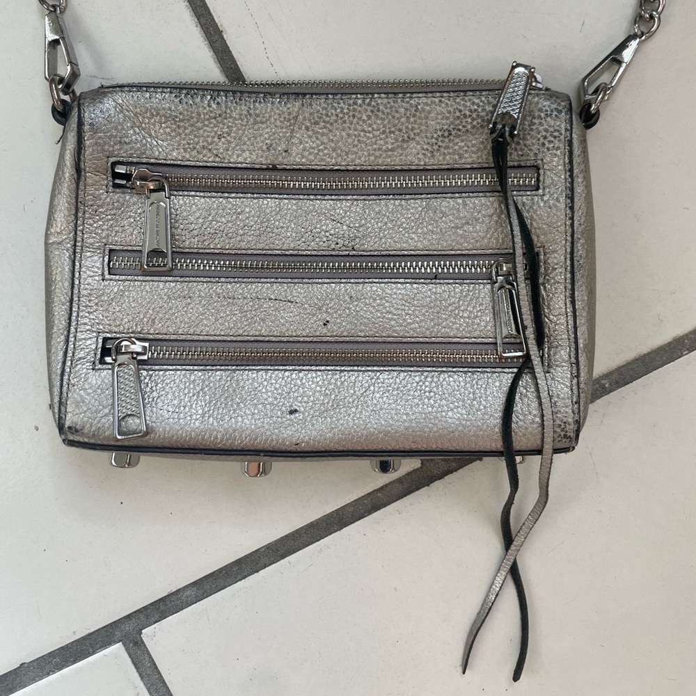 Rebecca Minkoff Silver Metallic Crossbody Purse